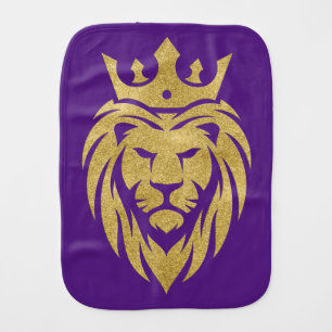 Lion With Crown - Gold Style 3 Baby Burp Cloth