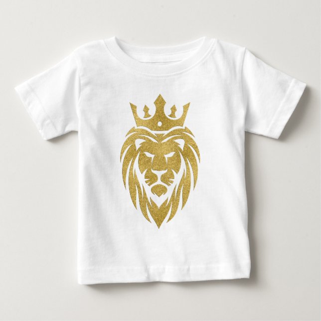 Lion With Crown - Gold Style 3 Baby T-Shirt (Front)