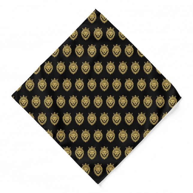Lion With Crown - Gold Style 3 Bandana (Front)