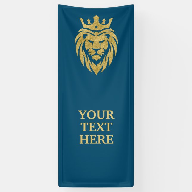 Lion With Crown - Gold Style 3 Banner (Vertical)