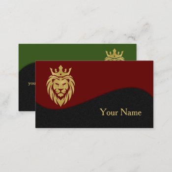 Lion With Crown - Gold Style 3 Business Card by EDDArtSHOP at Zazzle