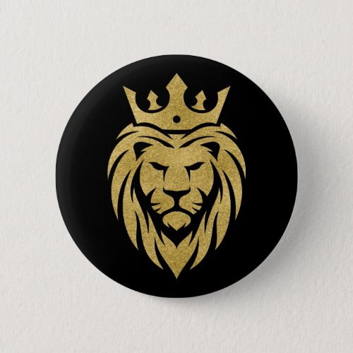 Lion With Crown _ Gold Style 3 Button