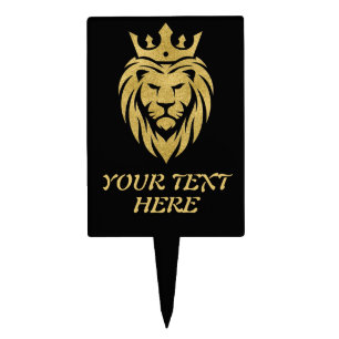 Lion With Crown - Gold Style 3 Cake Topper