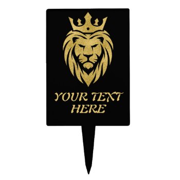 Lion With Crown - Gold Style 3 Cake Topper by EDDArtSHOP at Zazzle