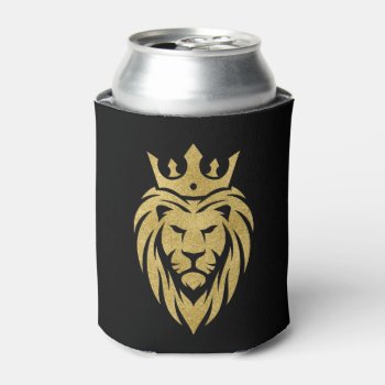 Lion With Crown - Gold Style 3 Can Cooler by EDDArtSHOP at Zazzle