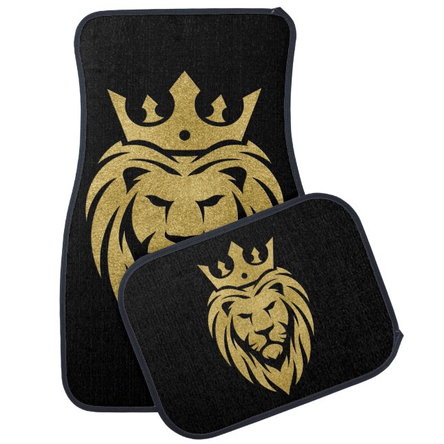Lion With Crown - Gold Style 3 Car Floor Mat (Set)