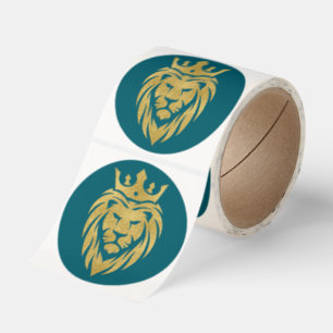 Lion With Crown - Gold Style 3 Classic Round Sticker