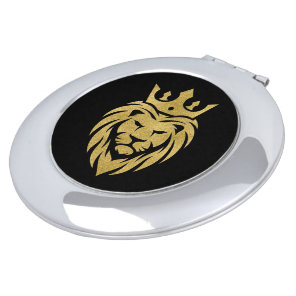 Lion With Crown - Gold Style 3 Compact Mirror