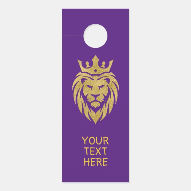 Lion With Crown - Gold Style 3 Door Hanger (Front)
