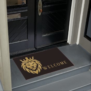 Lion With Crown - Gold Style 3 Doormat by EDDArtSHOP at Zazzle