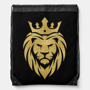 Lion With Crown - Gold Style 3 Drawstring Bag