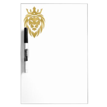 Lion With Crown - Gold Style 3 Dry Erase Board by EDDArtSHOP at Zazzle