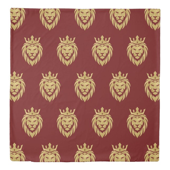 Lion With Crown - Gold Style 3 Duvet Cover (Front)