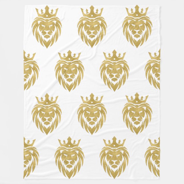 Lion With Crown - Gold Style 3 Fleece Blanket (Front)