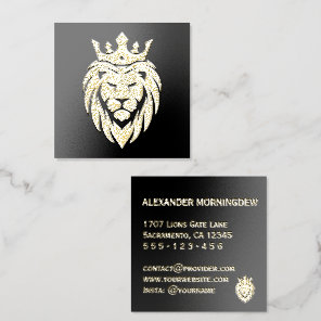 Lion With Crown - Gold Style 3 Foil Spot Gloss Business Cards