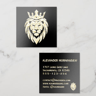 Lion With Crown - Gold Style 3 Foil Spot Gloss Business Cards