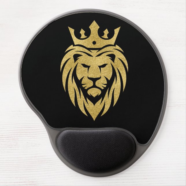 Lion With Crown - Gold Style 3 Gel Mouse Pad (Front)
