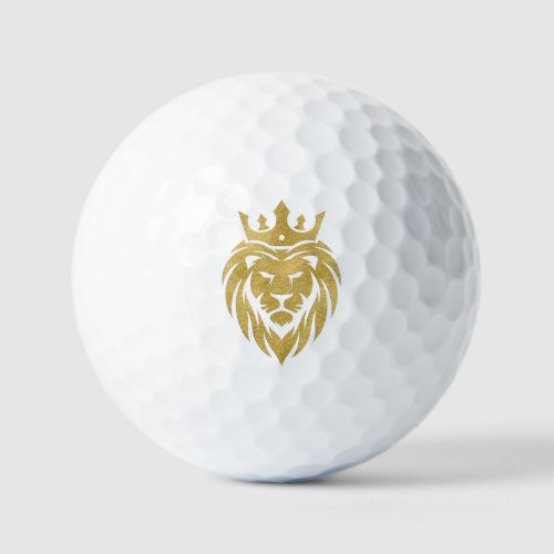 Lion With Crown _ Gold Style 3 Golf Balls