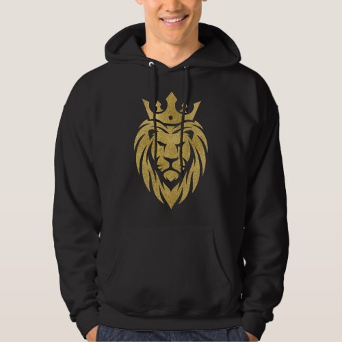 Lion With Crown _ Gold Style 3 Hoodie