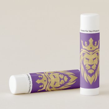Lion With Crown - Gold Style 3 Lip Balm by EDDArtSHOP at Zazzle