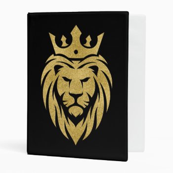 Lion With Crown - Gold Style 3 Mini Binder by EDDArtSHOP at Zazzle