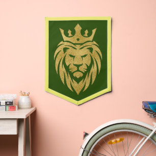 Lion With Crown - Gold Style 3 Pennant