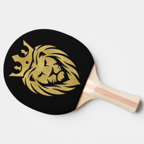 Lion With Crown _ Gold Style 3 Ping Pong Paddle
