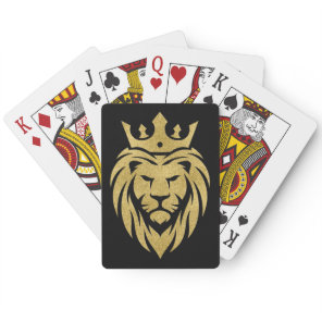 Lion With Crown - Gold Style 3 Poker Cards