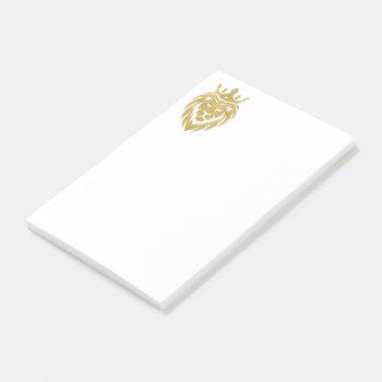 Lion With Crown - Gold Style 3 Post-it Notes by EDDArtSHOP at Zazzle