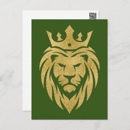 Lion With Crown _ Gold Style 3 Postcard