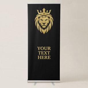 Lion With Crown - Gold Style 3 Retractable Banner