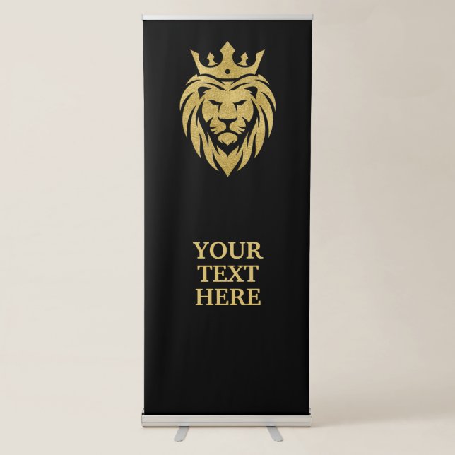 Lion With Crown - Gold Style 3 Retractable Banner (Front)