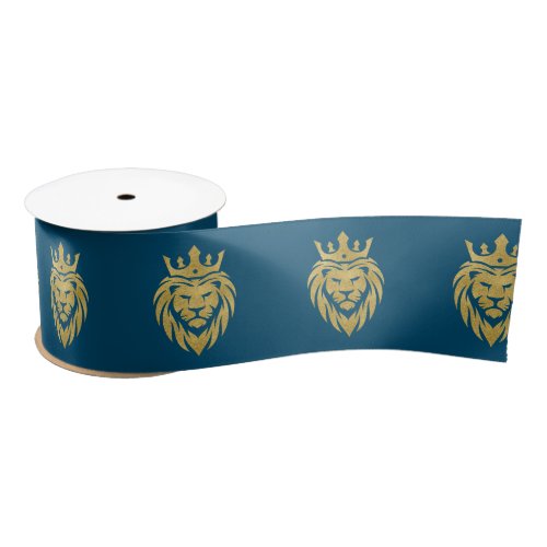 Lion With Crown _ Gold Style 3 Satin Ribbon