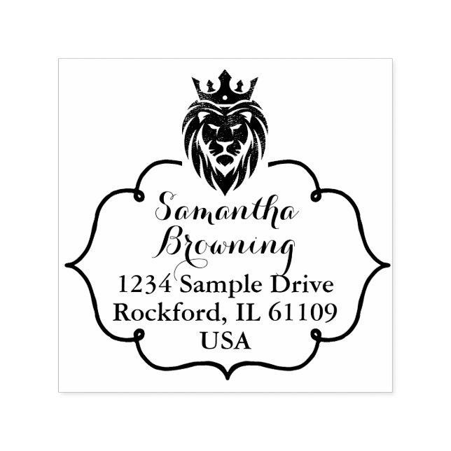 Lion With Crown - Gold Style 3 Self-inking Stamp (Design)
