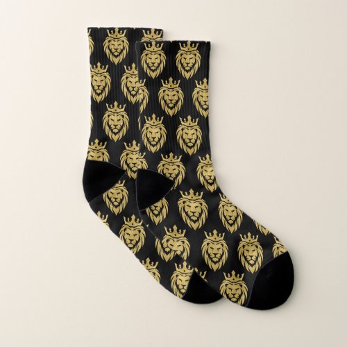 Lion With Crown _ Gold Style 3 Socks
