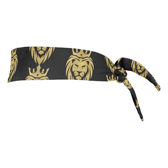 Lion With Crown - Gold Style 3 Tie Headband (Rotate 90)