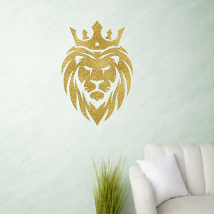 Lion With Crown - Gold Style 3 Wall Decal