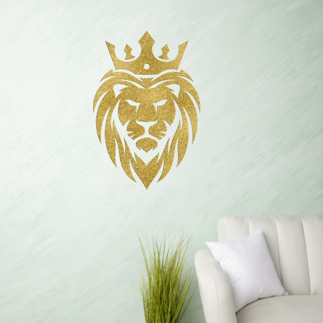 Lion With Crown - Gold Style 3 Wall Decal (Living Room)