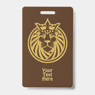 Lion With Crown - Gold Style 4 Badge