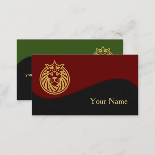Lion With Crown _ Gold Style 4 Business Card