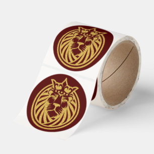 Lion With Crown - Gold Style 4 Classic Round Sticker