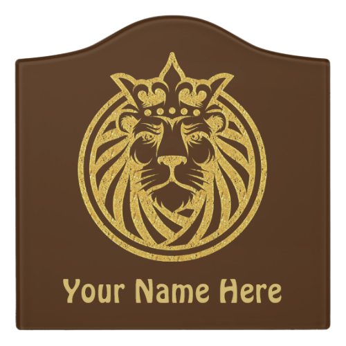 Lion With Crown _ Gold Style 4 Door Sign