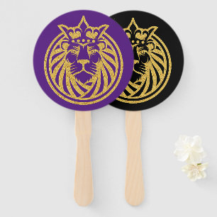 Lion With Crown - Gold Style 4 Hand Fan