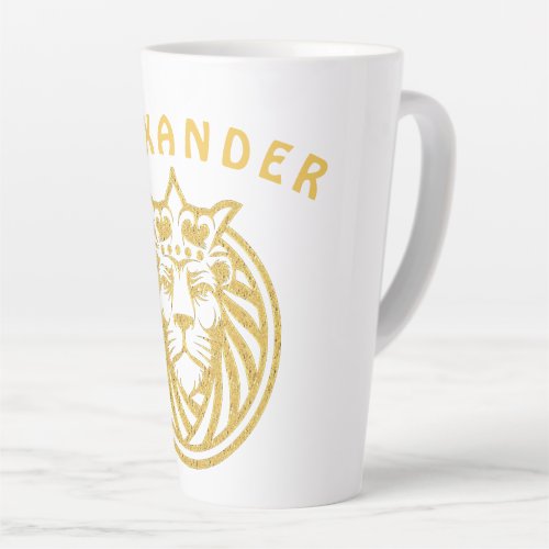 Lion With Crown _ Gold Style 4 Latte Mug