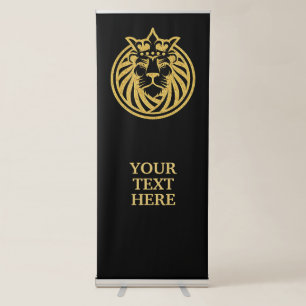 Lion With Crown - Gold Style 4 Retractable Banner