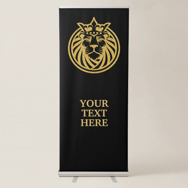 Lion With Crown - Gold Style 4 Retractable Banner (Front)