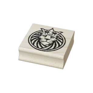 Lion With Crown - Gold Style 4 Rubber Stamp