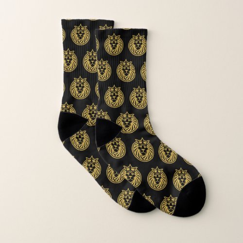 Lion With Crown _ Gold Style 4 Socks