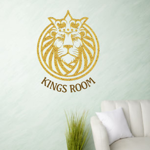 Lion With Crown - Gold Style 4 Template Wall Decal