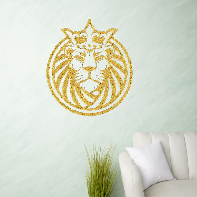 Lion With Crown - Gold Style 4 Wall Decal (Living Room)